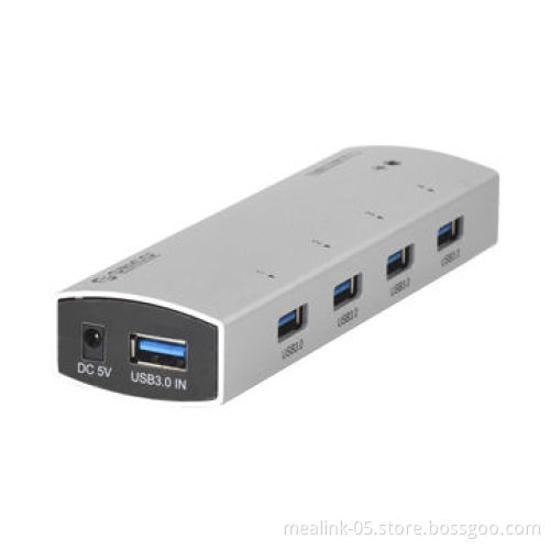 USB3.0 Hub, 4 Ports (5V/2A Power Adapter) Full Aluminum MaterialNew